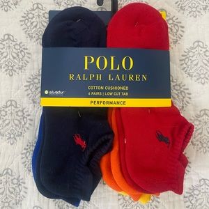 NWT Polo by Ralph Lauren -Men’s Cotton Cushioned low cut socks - 6 pair